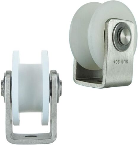 بكرات على شكل حرف U، بكرة مسار منزلقة من النايلون عالي التحمل، بكرة اتجاهية، محمل من الفولاذ المقاوم للصدأ 304، للآلات الصناعية، الباب (نوع H 48 مم/2 بوصة) in Kuwait