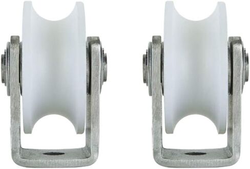 بكرات بعجلات على شكل حرف U، عجلتان مع أخدود، محمل من الفولاذ المقاوم للصدأ 201، للآلات الصناعية، باب منزلق (نوع V 68 مم/3 بوصة) in Kuwait