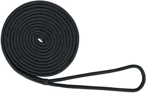 USR Rope Nylon Double Braided Dock Line 1/2" x 15' Black Boat Mooring Sailing in Saudi Arabia