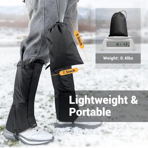 FUNANASUN Pro Leg Gaiters معززة بالمتانة العسكرية بنسبة 100% مقاومة للماء وقابلة للتعديل لجميع التضاريس واقيات الساق للمشي لمسافات طويلة والصيد والمشي بالأحذية الثلجية والعمل في الهواء الطلق للرجال والنساء in Kuwait