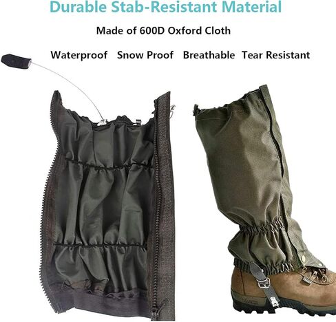 جراميق الثعبان، واقيات الثعبان المقاومة للماء، حماية لدغة الثعبان لأسفل الساقين، المشي لمسافات طويلة في الهواء الطلق للصيد على الرمال الثلجية، سروال داخلي مقاوم للثعبان، مقاس قابل للتعديل يناسب الرجال والنساء in Kuwait