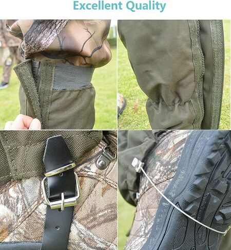 جراميق الثعبان، واقيات الثعبان المقاومة للماء، حماية لدغة الثعبان لأسفل الساقين، المشي لمسافات طويلة في الهواء الطلق للصيد على الرمال الثلجية، سروال داخلي مقاوم للثعبان، مقاس قابل للتعديل يناسب الرجال والنساء in Kuwait