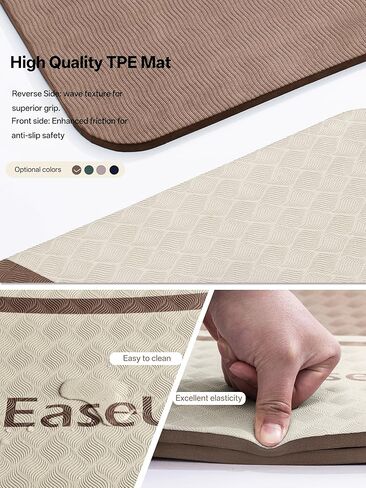 EaseUp Extra Thick Yoga Mat -2/5 inch (10MM), 72.8x31.5" Extra Long-Wide, Professional TPE Non-slip yoga mats for Yoga,Exercise, Workout,Pilates and Fitness, with strap in Saudi Arabia