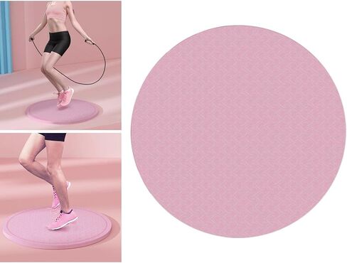 Round Exercise Mat High Density TPE 58cm Anti-Slip Shock Absorption Jump Rope Mat Mute Design Breathable Floor Protection Cushion for Kids Adults - in Saudi Arabia