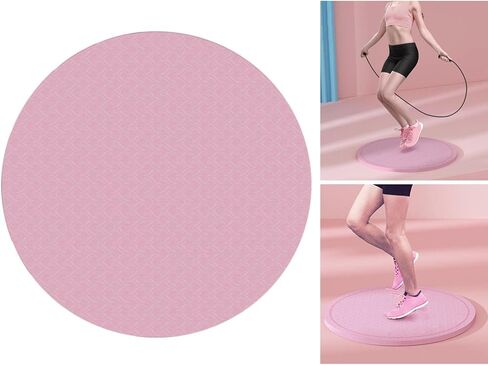 Round Exercise Mat High Density TPE 58cm Anti-Slip Shock Absorption Jump Rope Mat Mute Design Breathable Floor Protection Cushion for Kids Adults - in Saudi Arabia