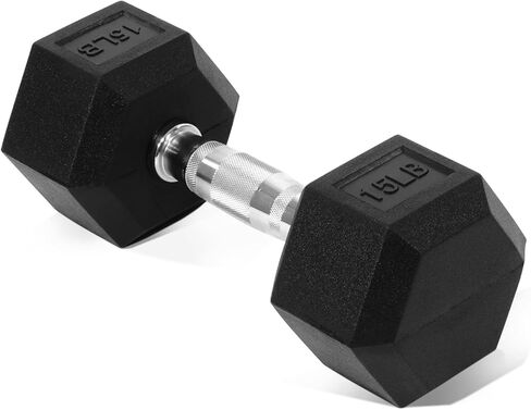 Fitvids Hex Dumbbells Rubber Coated Hand Weights for Exercises and Fitness, 10-50LB Option in Saudi Arabia