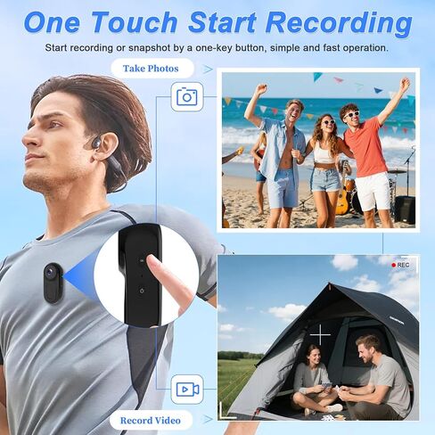 كاميرا DJDAI Mini Body Camera 1080P HD Thumb POV يمكن ارتداؤها كاميرا الجسم كاميرا تسجيل فيديو بدون استخدام اليد كاميرا فيديو صغيرة مع مشبك مغناطيسي للسفر وركوب الدراجات ومشي الحيوانات الأليفة مدونة فيديو in Kuwait