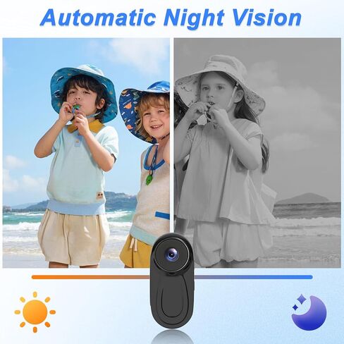 كاميرا DJDAI Mini Body Camera 1080P HD Thumb POV يمكن ارتداؤها كاميرا الجسم كاميرا تسجيل فيديو بدون استخدام اليد كاميرا فيديو صغيرة مع مشبك مغناطيسي للسفر وركوب الدراجات ومشي الحيوانات الأليفة مدونة فيديو in Kuwait