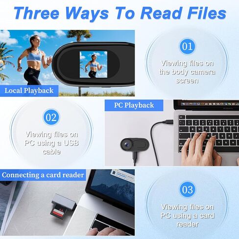 كاميرا DJDAI Mini Body Camera 1080P HD Thumb POV يمكن ارتداؤها كاميرا الجسم كاميرا تسجيل فيديو بدون استخدام اليد كاميرا فيديو صغيرة مع مشبك مغناطيسي للسفر وركوب الدراجات ومشي الحيوانات الأليفة مدونة فيديو in Kuwait