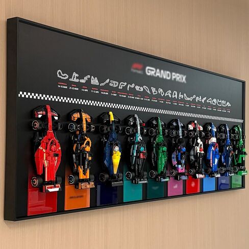 iLuane Display Wallboard for Lego Speed Champions Collector's Pack 66802, Holds 10 Cars on One Frame, Adult Collectibles Wall Mount, Home or Office Décor, 77242–77251 Style A (No Car Included) in Saudi Arabia