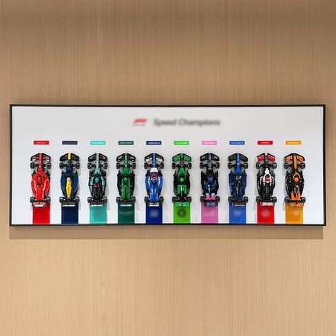 iLuane Display Wallboard for Lego Speed Champions Collector's Pack 66802, Holds 10 Cars on One Frame, Adult Collectibles Wall Mount, Home or Office Décor, 77242–77251 Style A (No Car Included) in Kuwait