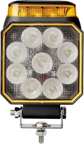 [1 Pack] Fuguang LED Amber Beacon Strobe Light with Work Lights, Flashing Warning Light with Tractor Lights for Forklift Golf Cart Truck 10-90V (Strobe Lights & Work Lights,Two-in-one) in Kuwait