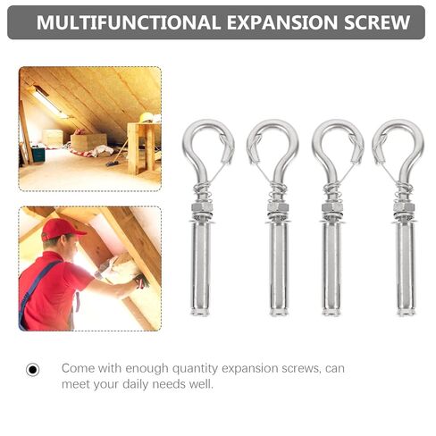 Holibanna 4pcs Stainless Steel Expansion Bolts Screw Expansion Tube for Manhole Cover Heavy Duty Spring in Kuwait