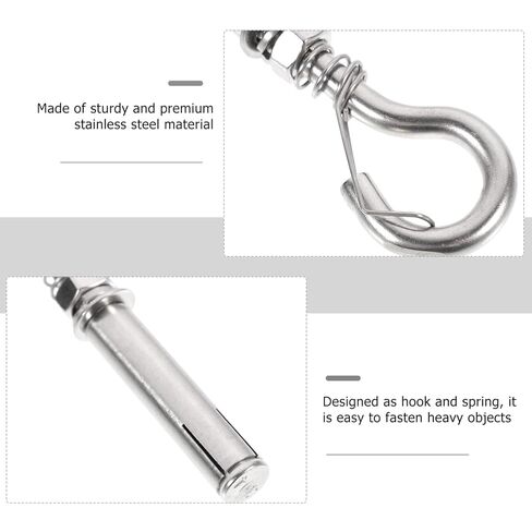 Holibanna 4pcs Stainless Steel Expansion Bolts Screw Expansion Tube for Manhole Cover Heavy Duty Spring in Kuwait