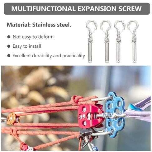 Holibanna 4pcs Stainless Steel Expansion Bolts Screw Expansion Tube for Manhole Cover Heavy Duty Spring in Kuwait