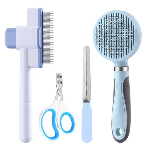 أدوات Cat Grooming ، 4 في 1 أدوات للقطط مع فرشاة القطط ، مشط البراغيث ، قصاصات الأظافر و trimmer-desshedding و dematting لشعر الحيوانات الأليفة والكفوف ، ملقي الحيوانات الأليفة للكلاب والقطط الداخلية (الوردي) in Kuwait