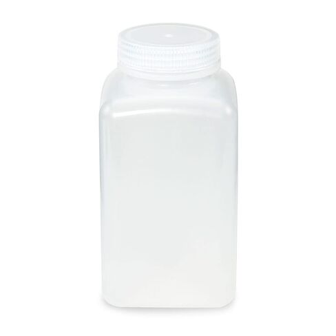 Globe Scientific 7161000 Diamond RealSeal Bottle, Wide Mouth, Square, PP with PP Closure, 1000mL, 6/Pack in Saudi Arabia