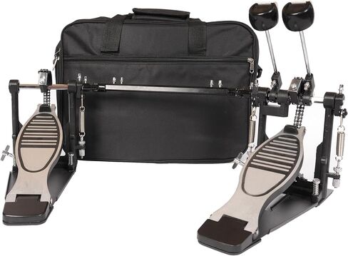 دواسة طبلة مزدوجة الجهير، دواسة مزدوجة الجهير مع حقيبتها ورأس خافق قابل للتعديل، دواسة قدم مزدوجة السلسلة مع مفتاح طبل لمجموعة الطبول والطبول الإلكترونية in Kuwait