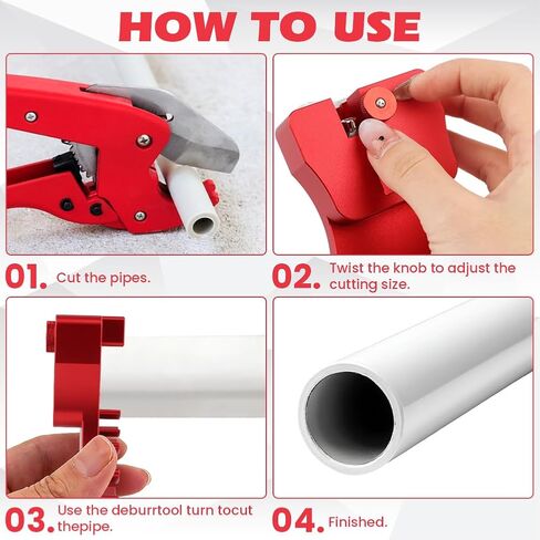 أداة إزالة الأزيز 9 في 1 للأنابيب البلاستيكية، مخرطة الأنابيب البلاستيكية تخلق شطبًا ناعمًا، مناسبة لـ 9 أنابيب بحجم 0.5 بوصة إلى 4 بوصة، لأنابيب SCH40 PVC، وCPVC، وأدوات السباكة in Kuwait