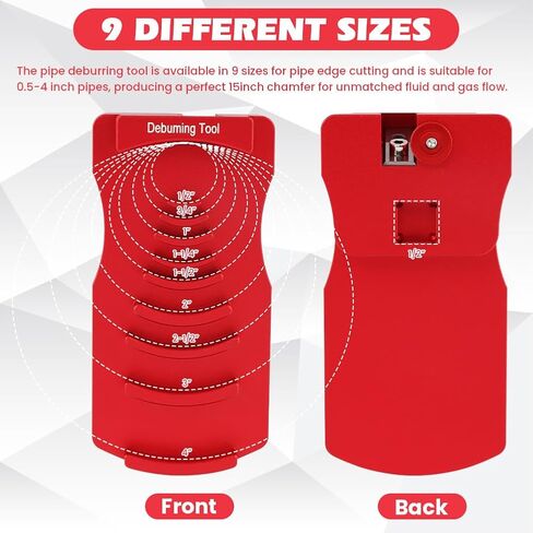 أداة إزالة الأزيز 9 في 1 للأنابيب البلاستيكية، مخرطة الأنابيب البلاستيكية تخلق شطبًا ناعمًا، مناسبة لـ 9 أنابيب بحجم 0.5 بوصة إلى 4 بوصة، لأنابيب SCH40 PVC، وCPVC، وأدوات السباكة in Kuwait