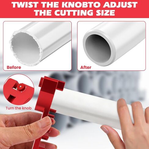 أداة إزالة الأزيز 9 في 1 للأنابيب البلاستيكية، مخرطة الأنابيب البلاستيكية تخلق شطبًا ناعمًا، مناسبة لـ 9 أنابيب بحجم 0.5 بوصة إلى 4 بوصة، لأنابيب SCH40 PVC، وCPVC، وأدوات السباكة in Kuwait
