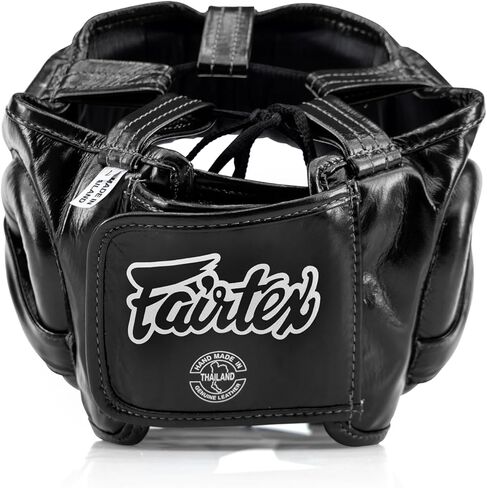 Fairtex HG18 Pro Boxing Headguard – Hybrid Competition & Training Headgear with Enhanced Vision and Full-Protection Padding | Genuine Leather, Handmade in Thailand in Saudi Arabia