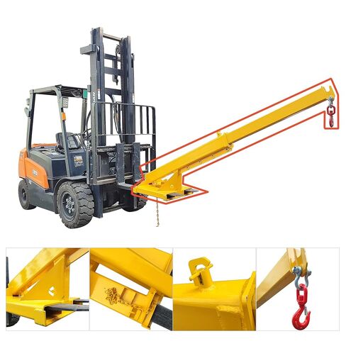 INTSUPERMAI Forklift Mobile Crane Adjustable Forklift Crane Attachment with Truss Hoist Jib Boom Hook for Extension Attachment Equipment 2 Ton / 4400 LB in Saudi Arabia