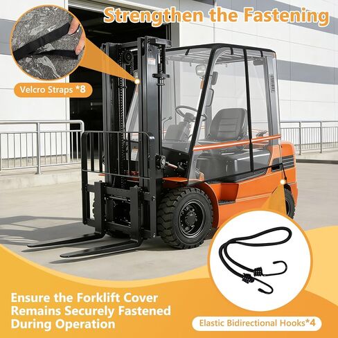 COSHNIBI Forklift Cover,All-Weather All-Season Use Universal Fit for Up to 6000 Lbs Forklifts,Waterproof EVA,600D Silver-Coated Oxford,57''Lx47''Wx52''H in Kuwait