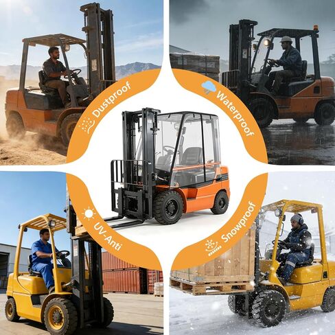 COSHNIBI Forklift Cover,All-Weather All-Season Use Universal Fit for Up to 6000 Lbs Forklifts,Waterproof EVA,600D Silver-Coated Oxford,57''Lx47''Wx52''H in Kuwait