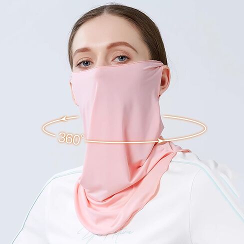 UV Protection Women Breathable Cooling Face Cover Sun UV Protection Earloop Neck Gaiter Scarf for Summer Outdoor Activities in Saudi Arabia