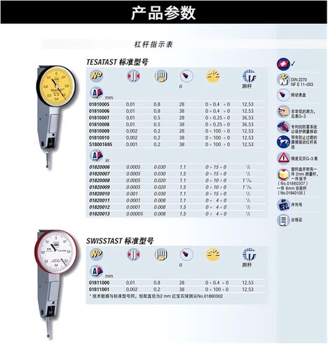 Lever dial, Indicator Table 0.002mm Order Number 01810009 in Kuwait