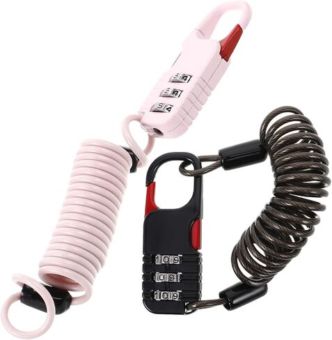 Zerodeko 2pcs Cable Lock with Resettable 3-Digit Combination, Retractable Anti-Theft Steel Wire Lock for Electric Bikes and Scooters, Outdoor Security for Helmets and Bike Baskets in Saudi Arabia