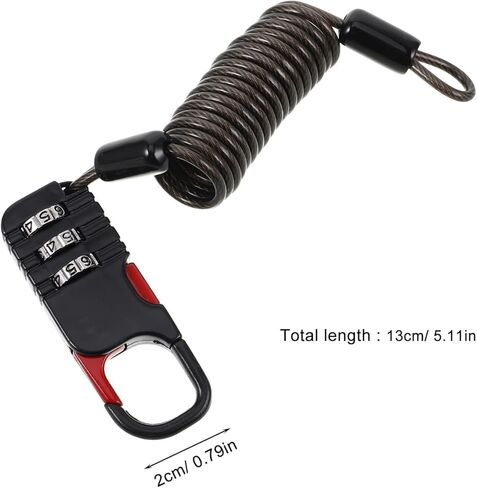 Zerodeko 2pcs Cable Lock with Resettable 3-Digit Combination, Retractable Anti-Theft Steel Wire Lock for Electric Bikes and Scooters, Outdoor Security for Helmets and Bike Baskets in Saudi Arabia