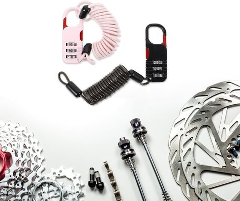 Zerodeko 2pcs Cable Lock with Resettable 3-Digit Combination, Retractable Anti-Theft Steel Wire Lock for Electric Bikes and Scooters, Outdoor Security for Helmets and Bike Baskets in Saudi Arabia