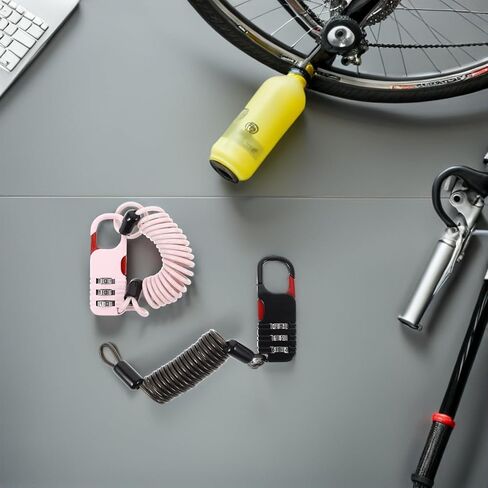 Zerodeko 2pcs Cable Lock with Resettable 3-Digit Combination, Retractable Anti-Theft Steel Wire Lock for Electric Bikes and Scooters, Outdoor Security for Helmets and Bike Baskets in Saudi Arabia