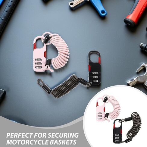 Zerodeko 2pcs Cable Lock with Resettable 3-Digit Combination, Retractable Anti-Theft Steel Wire Lock for Electric Bikes and Scooters, Outdoor Security for Helmets and Bike Baskets in Saudi Arabia