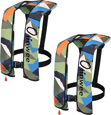 2-Pack Adult Automatic Inflatable PFD Jacket, Adjustable and Lightweight Water Sports Vest for Kayak SUP Paddleboarding Boating Sailing Fishing (Buoyancy is Greater Than 150 N) in Saudi Arabia