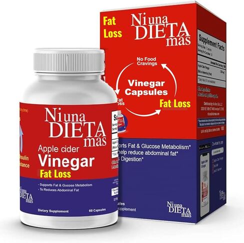 Ni una dieta más Reduce Abdominal Fat - Vinegar Capsules - Best for Weight Loss - Glucose and Fat Metabolism Aid (2 Month Supply) in Saudi Arabia