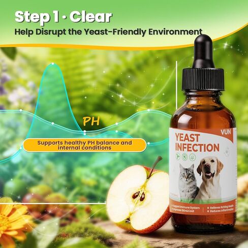 علاج عدوى الخميرة للكلاب والقطط غير الطبيعي إسقاط للجلد الحكة ، والآذان والفكين الاحمرار -الدعم in Kuwait