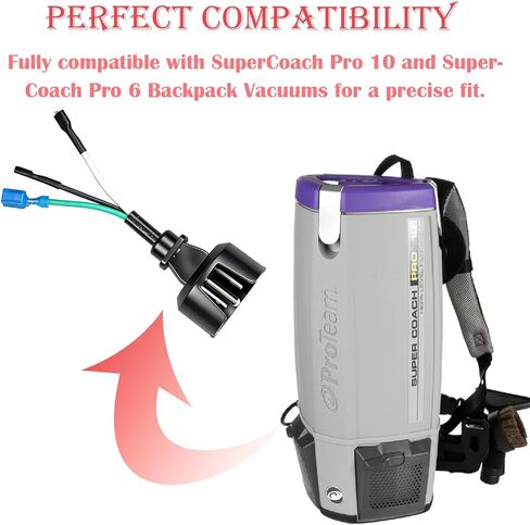 Sigely Suitable for Proteam 841724 Power Plug Switch Assembly Compatible with Model Super Coach Pro 6 & 10 Fits for Backpack Vacuum Cleaner Parts Accessories Replacement Pro Team Connector in Kuwait