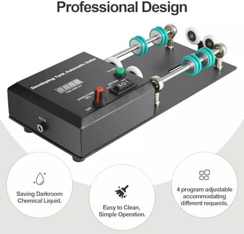 Automatic Electric Film Processor Kit Speed Adjustable Darkroom Machine for Multiple Developing Tanks, Professional Quality Photo Development in Kuwait