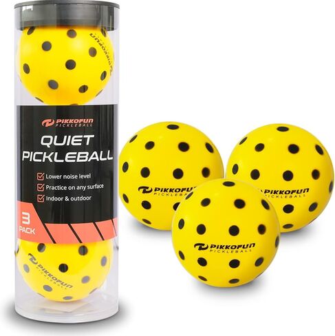Silent Pickleball Balls - Quiet Foam Pickleballs for Indoor and Outdoor Practice - Includes 3 Balls and Tube - 3 Pack Soft Pickleballs in Saudi Arabia