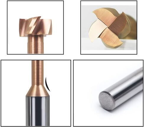 1pcs 4 Flutes T Slot End Mill Cutter 6mm 8mm Shank Integral Tungsten Steel End Mill HRC55 T Slot Milling Cutter CNC Grooving Knife Carbide Router Bits in Kuwait