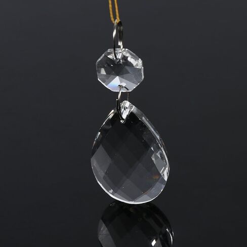 Crystal Glass Prisms Chandelier Pendant with Sun Shine Reflection for DIY Crystal Light Fittings and Highgrade Curtains, Transparent, 10Pcs in Saudi Arabia