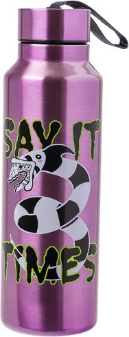 Silver Buffalo Disney Lilo and Stitch Stainless Steel Water Bottle with Strap Featuring Stitch and Angel, 27 Ounces in Saudi Arabia