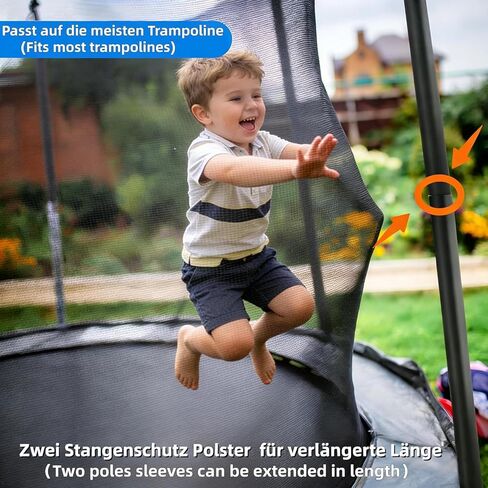 أغطية أعمدة الترامبولين المطاطية، أعمدة بديلة للترامبولين بقطر 1.26 سم، أكمام مطاطية لعمود الترامبولين باللون الأسود لحماية آمنة وملحقات الترامبولين in Kuwait