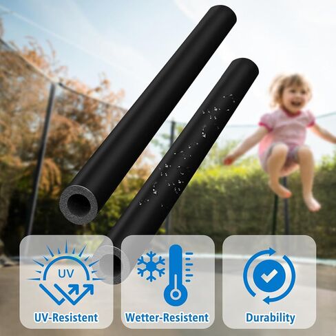 أغطية أعمدة الترامبولين المطاطية، أعمدة بديلة للترامبولين بقطر 1.26 سم، أكمام مطاطية لعمود الترامبولين باللون الأسود لحماية آمنة وملحقات الترامبولين in Kuwait
