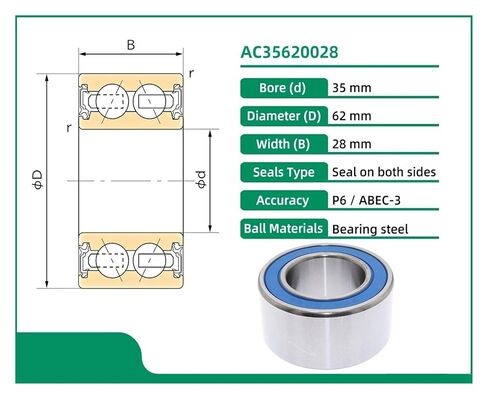 1 قطعة AC35620028 35X62X28 35BD6228 ACB35X62X28 ACB35620028 محامل تكييف in Kuwait