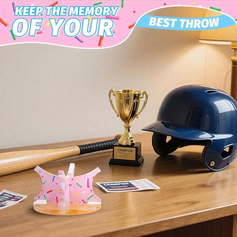Ice Cream Baseball Holder for Balls - Novelty Baseball Display Stand for Souvenirs & Autographed Balls - Cute Desktop Baseball Case Decor for Boys Room & Kids Gifts, Single Ball Support in Saudi Arabia