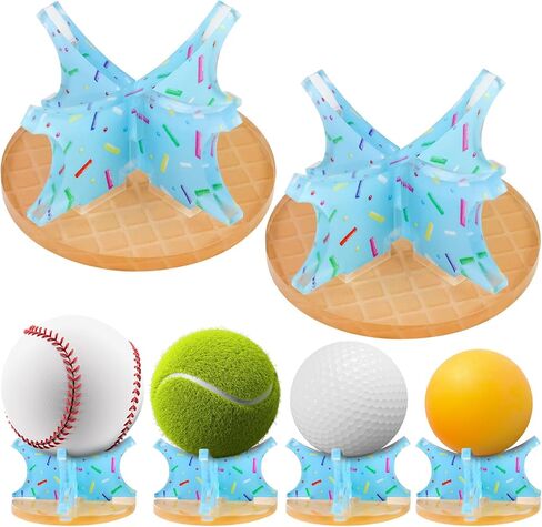 Ice Cream Baseball Holder for Balls - Novelty Baseball Display Stand for Souvenirs & Autographed Balls - Cute Desktop Baseball Case Decor for Boys Room & Kids Gifts, Single Ball Support in Saudi Arabia